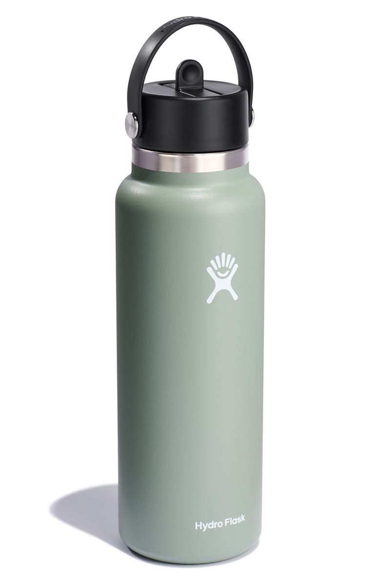 Hydro Flask 40-Ounce Wide Mouth Flex Straw Cap Water Bottle, Alternate, color, Agave