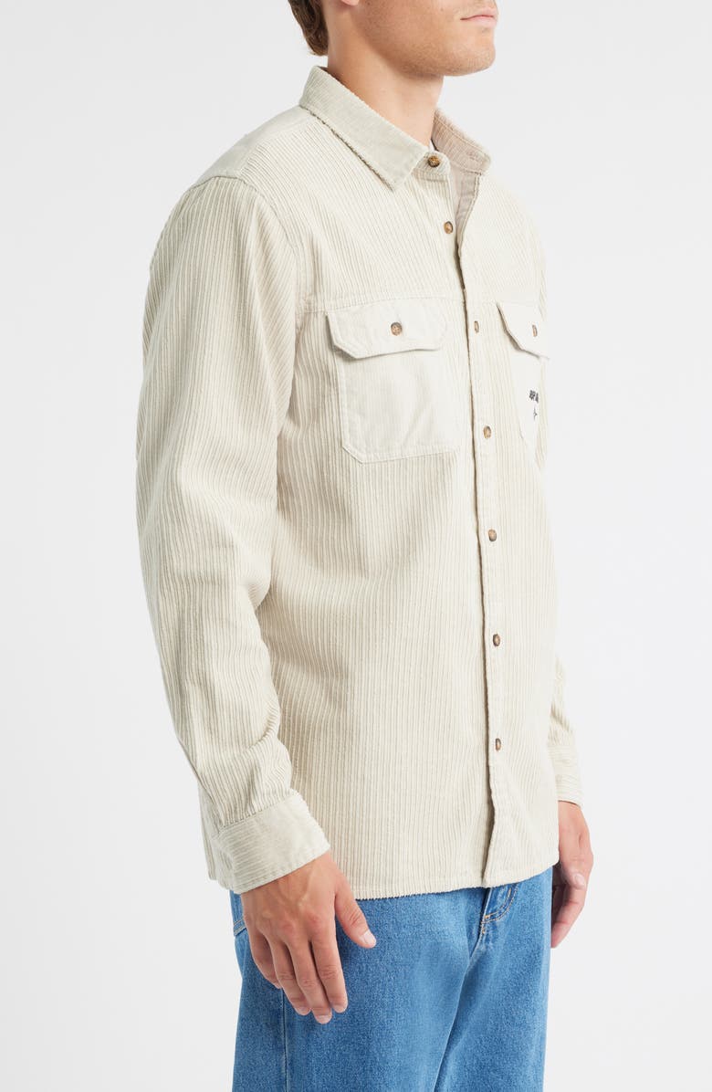 Rip Curl Raw Energy Cotton Corduroy Button-Up Shirt, Alternate, color, Bone