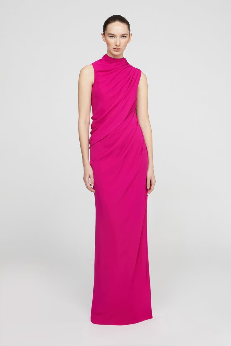 Essia Georgette Gown, Main, color, Rosewood