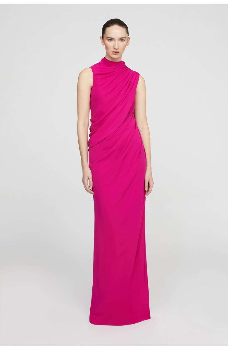 HALSTON Essia Georgette Gown, Main, color, Rosewood