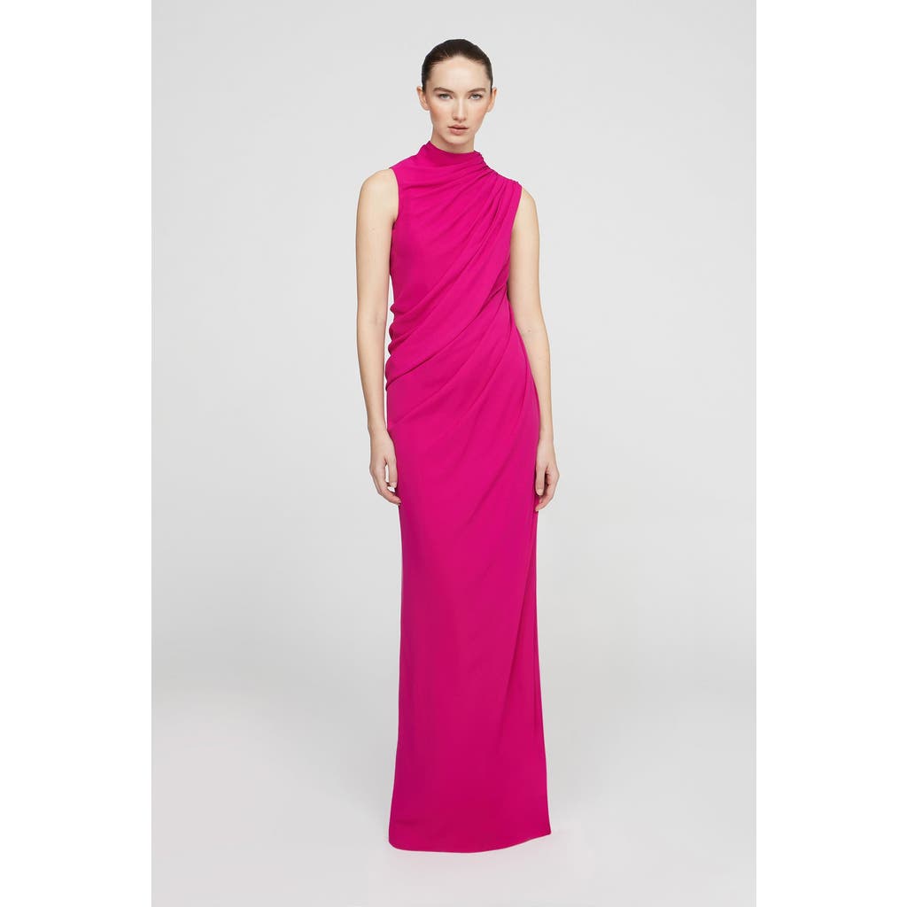 Halston Essia Georgette Gown In Pink