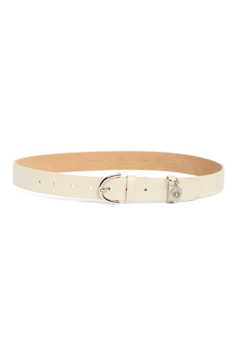 Croc Embossed Faux Leather Belt, Main, color, IVORY