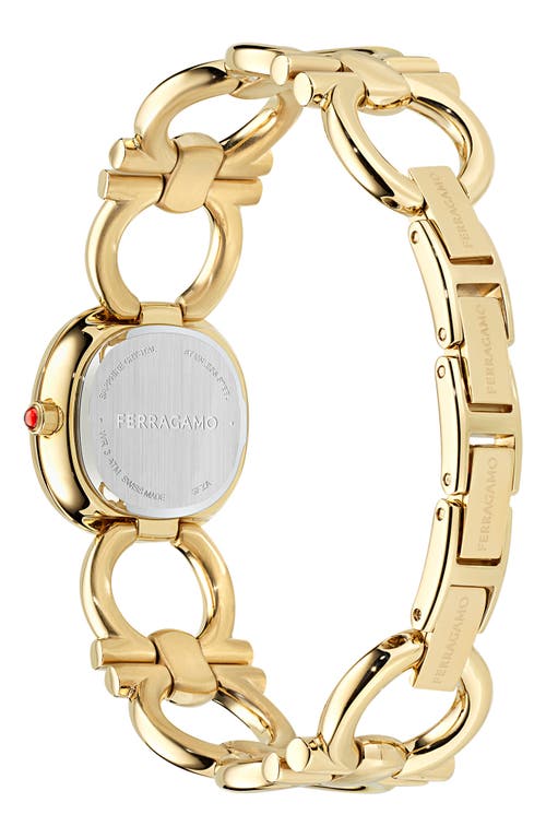 Ferragamo Double Gancini 25mm In Yellow Gold