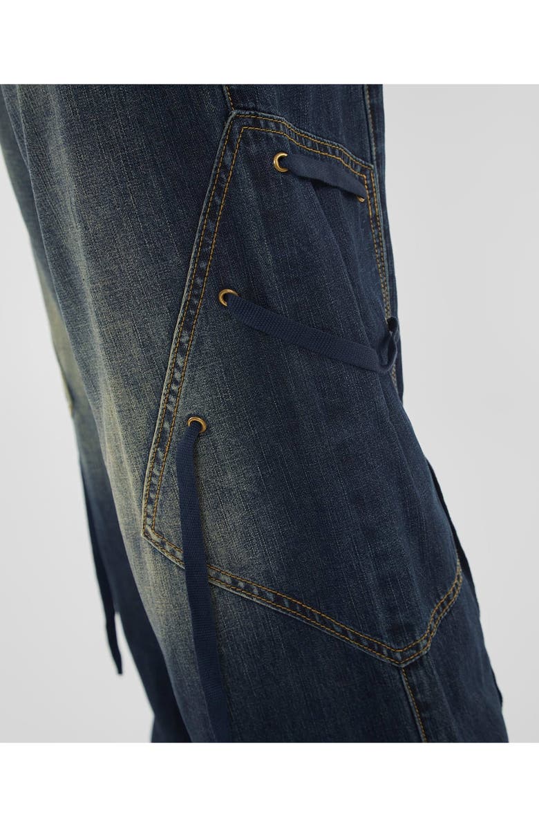 GUESS Lace-Up Wide Leg Cargo Jeans, Alternate, color, 