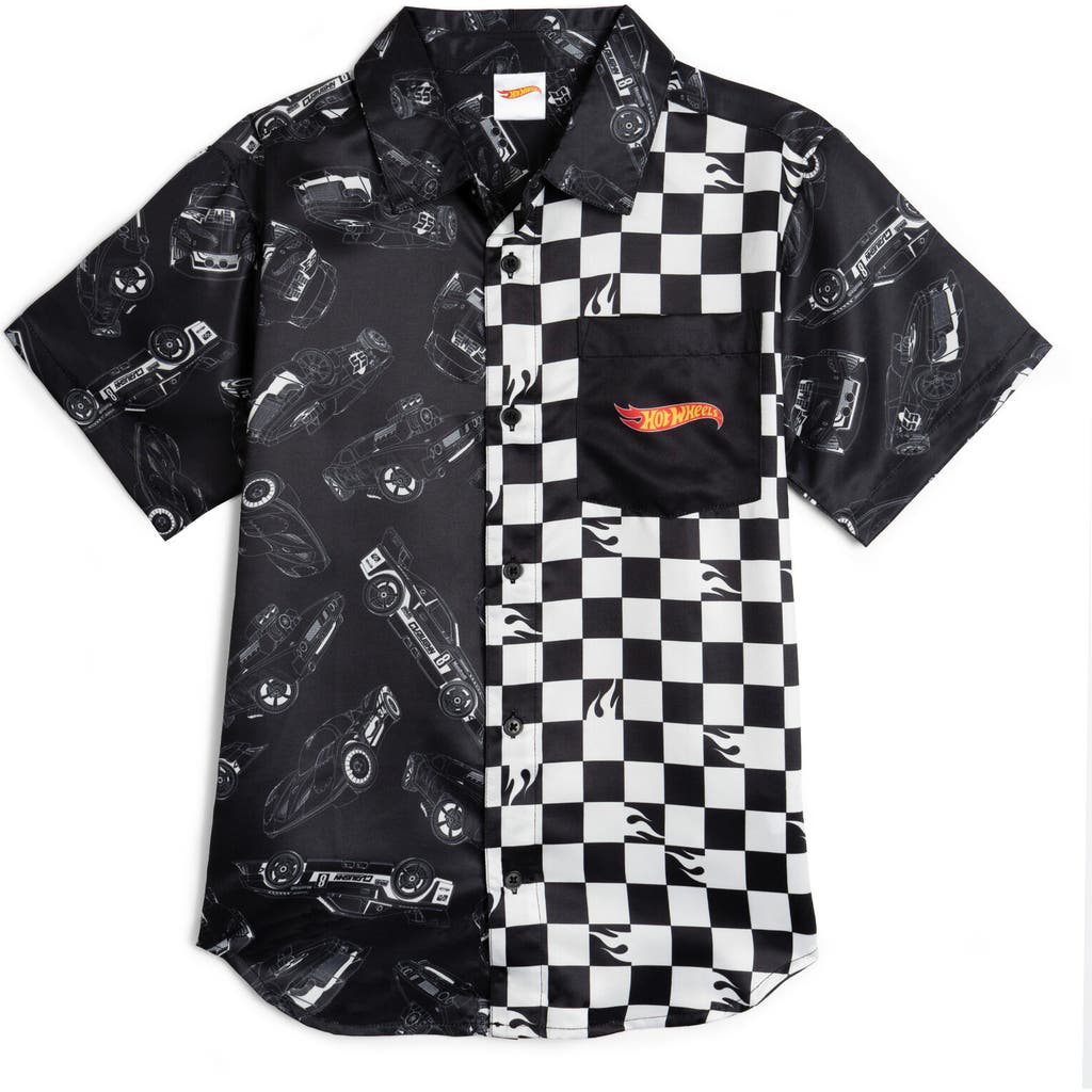 Hot Wheels Short Sleeve Button Down Shirt in Black /White  product