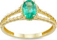 FZN Emerald Split Shank Ring