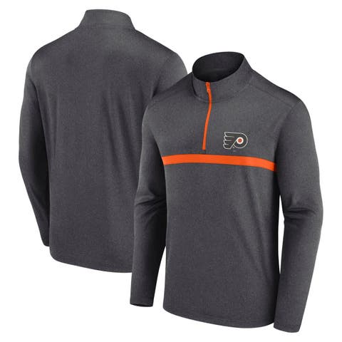 Men's  Heather Charcoal Philadelphia Flyers Head-to-Head Quarter-Zip Top