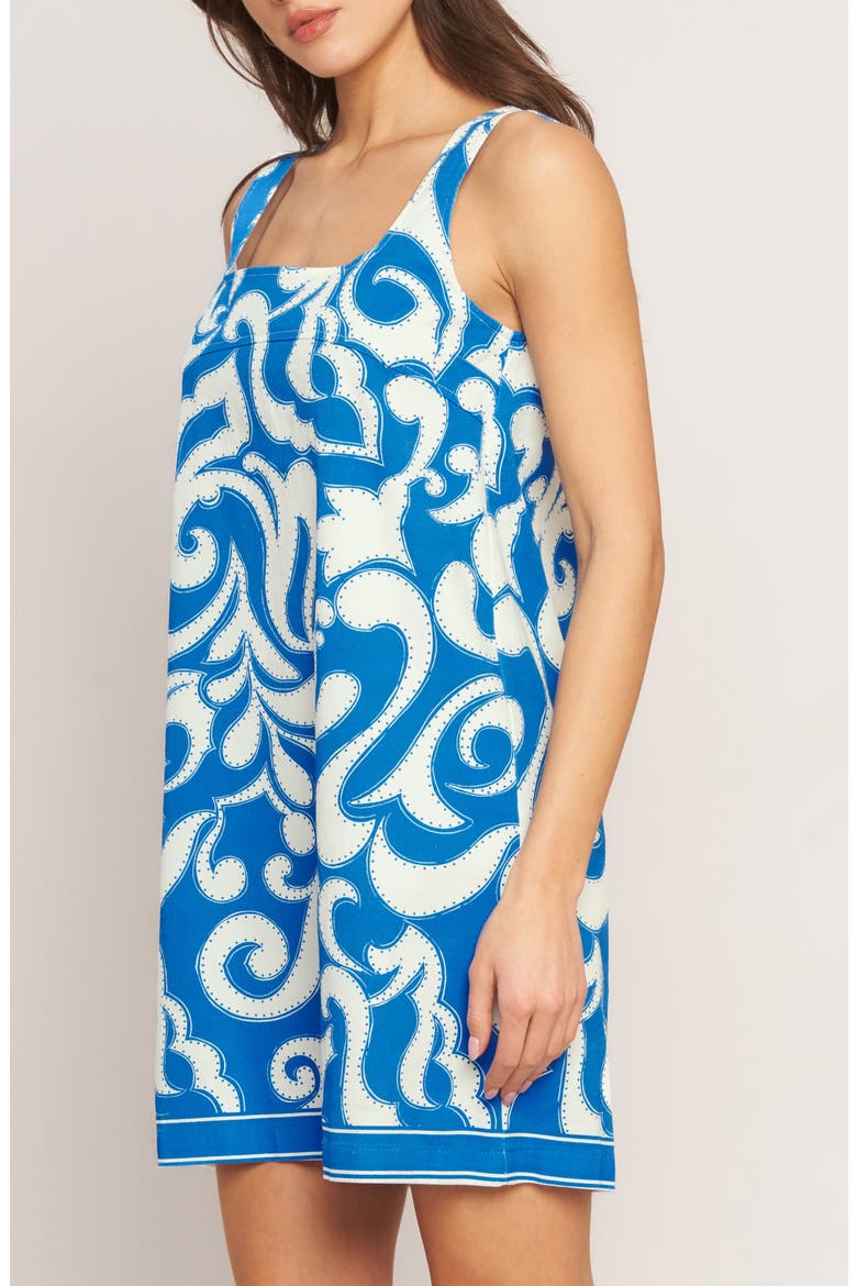 Print Minidress, Alternate, color, BLUE/ WHITE