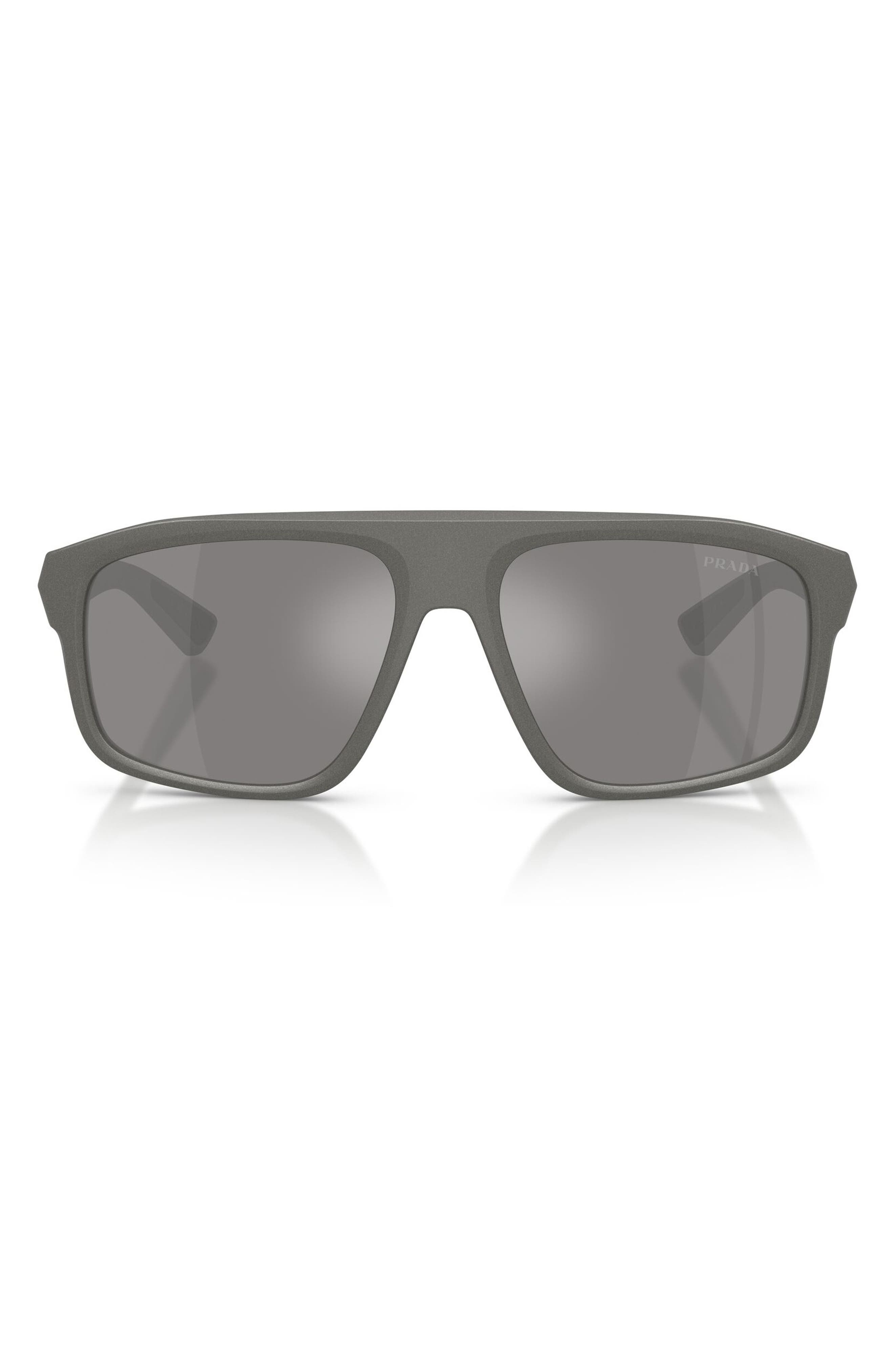 Prada Linea Rossa 59mm Shield Sunglasses In Gray