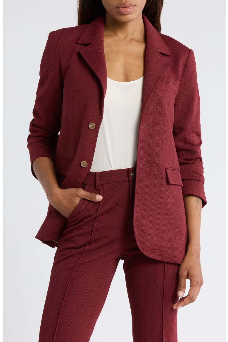 The Geo Jacquard Blazer, Main, color, MULLED WINE