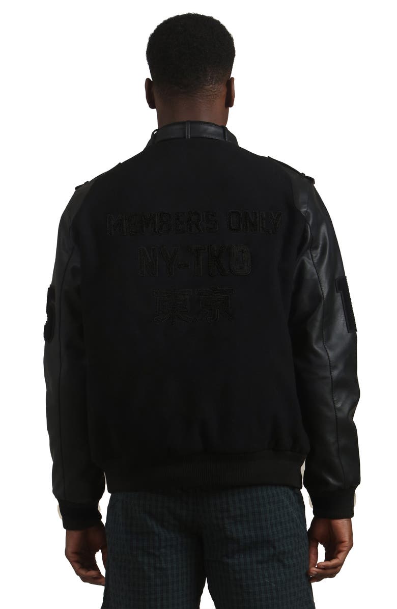 Members Only Men's Varsity Jacket, Alternate, color, Black