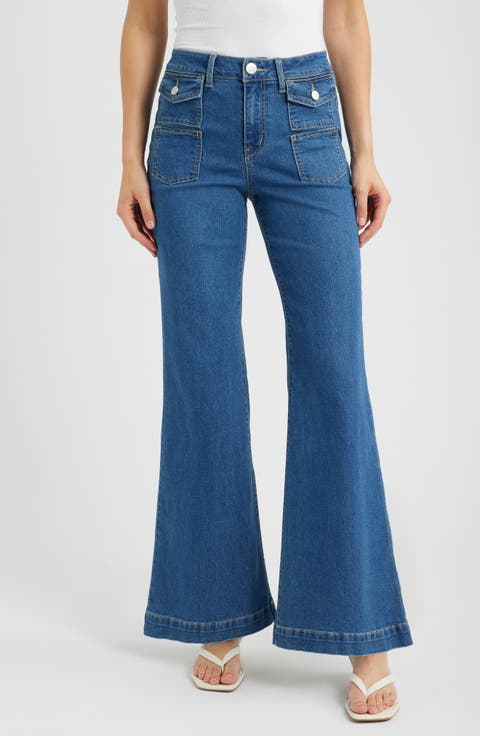 Belle Patch Pocket Relaxed Flare Jeans