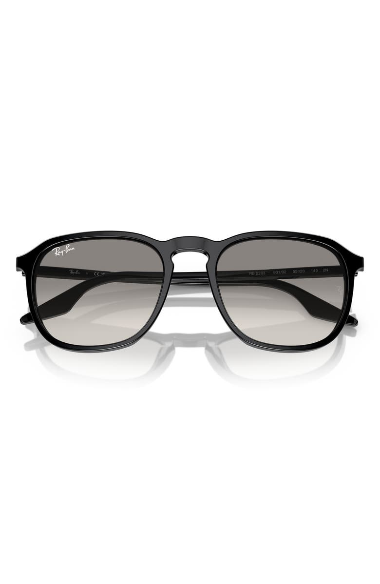 Ray-Ban 55mm Square Sunglasses, Alternate, color, Black