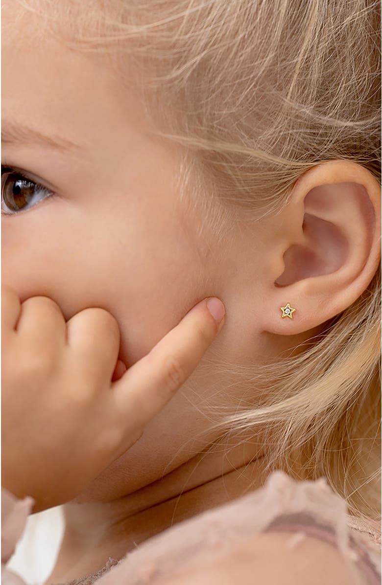 In Season Jewelry 14k Bezel Star Earrings, Alternate, color, Gold