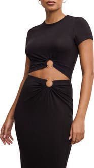 Good American Metal Ring Jersey Crop Top