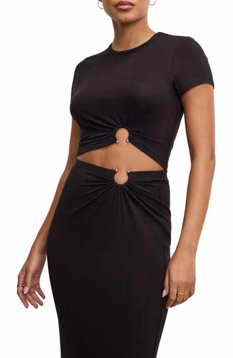 Metal Ring Jersey Crop Top