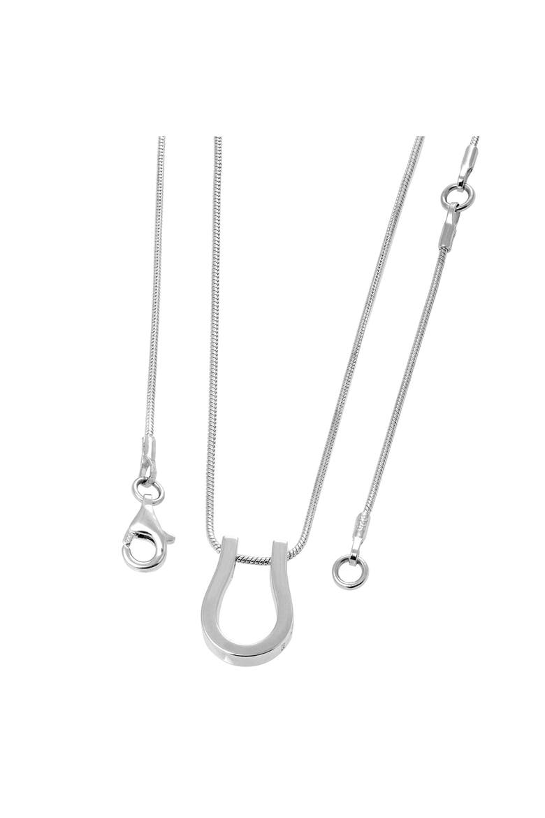 Horse Shoe Petal Pendant, Main, color, Sterling Silver