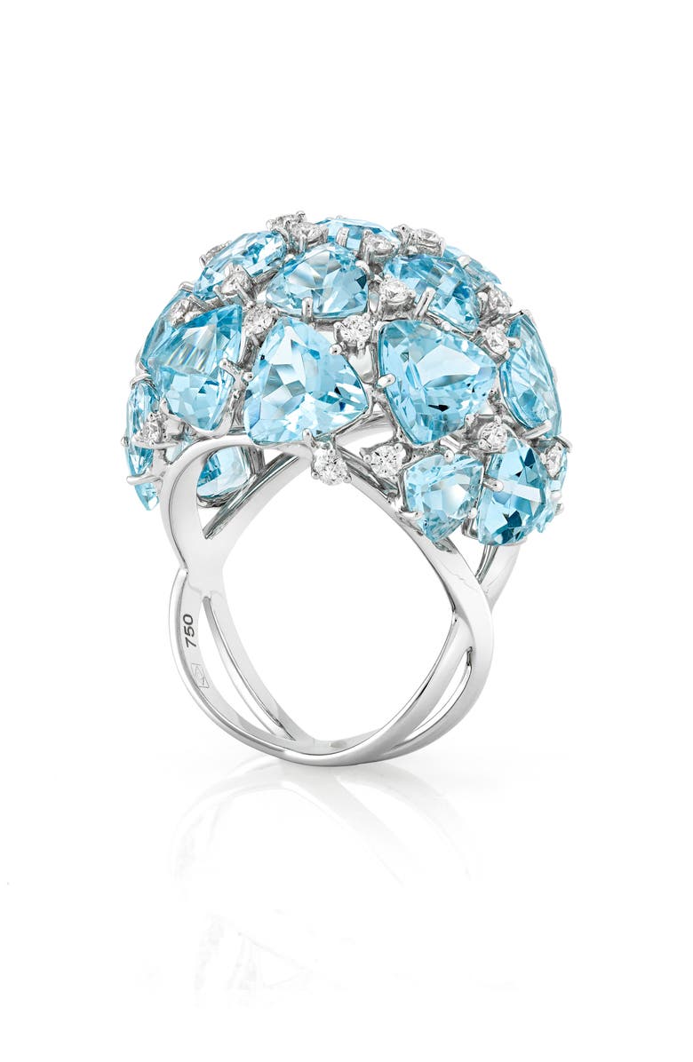 Hueb Mirage 18K Gold Aquamarine & Diamond Cocktail Ring, Main, color, 