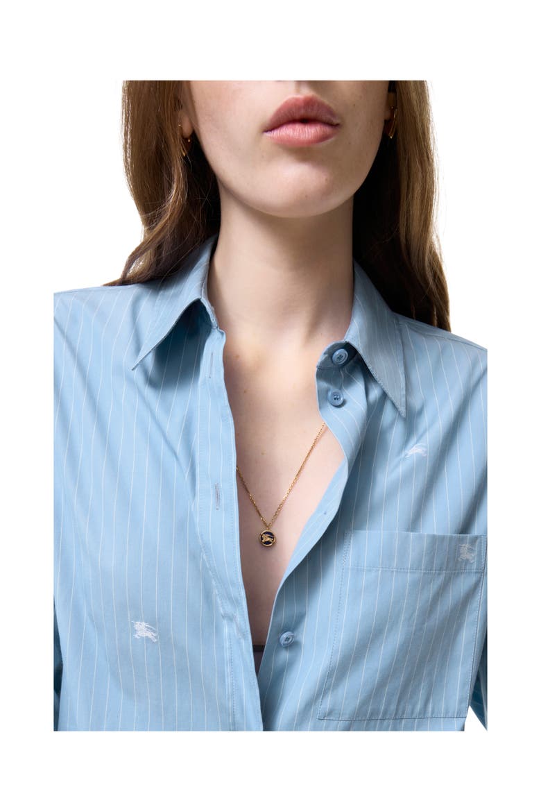 Oversized Knight Fil Coupé Striped Cotton Shirt, Alternate, color, Cornflower blue