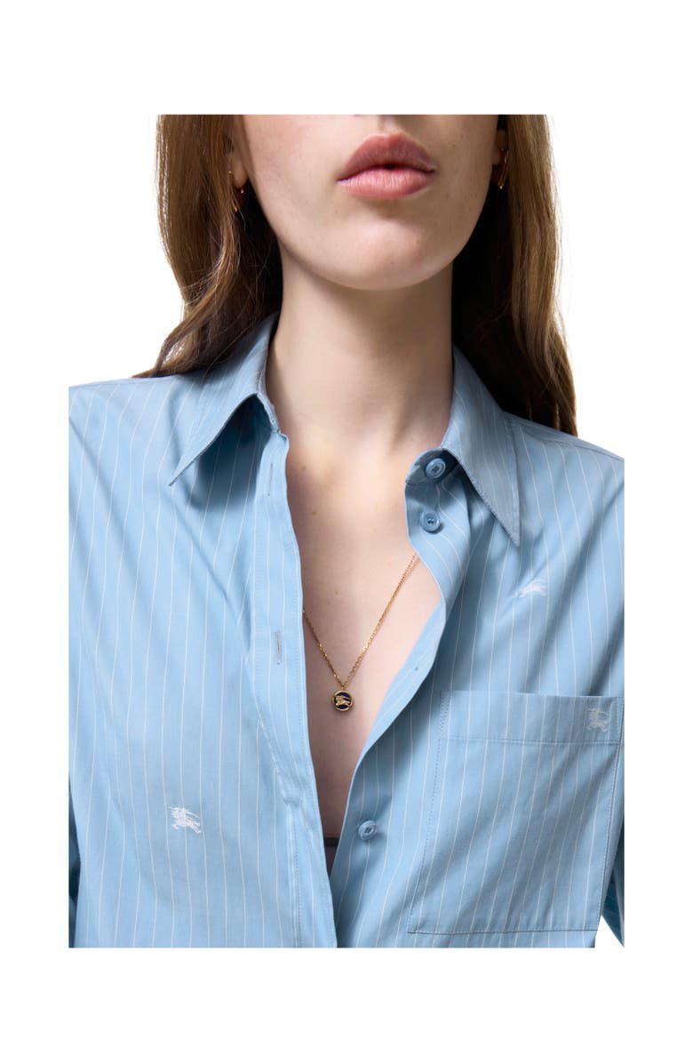 Burberry Oversized EKD Fil Coupé Striped Cotton Shirt, Alternate, color, Cornflower Blue
