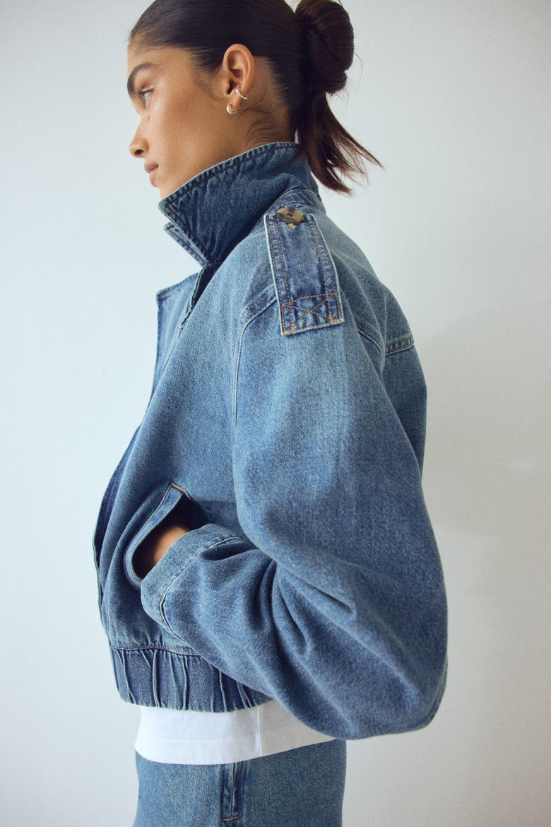 Double-breasted Denim Jacket, Alternate, color, Denim blue