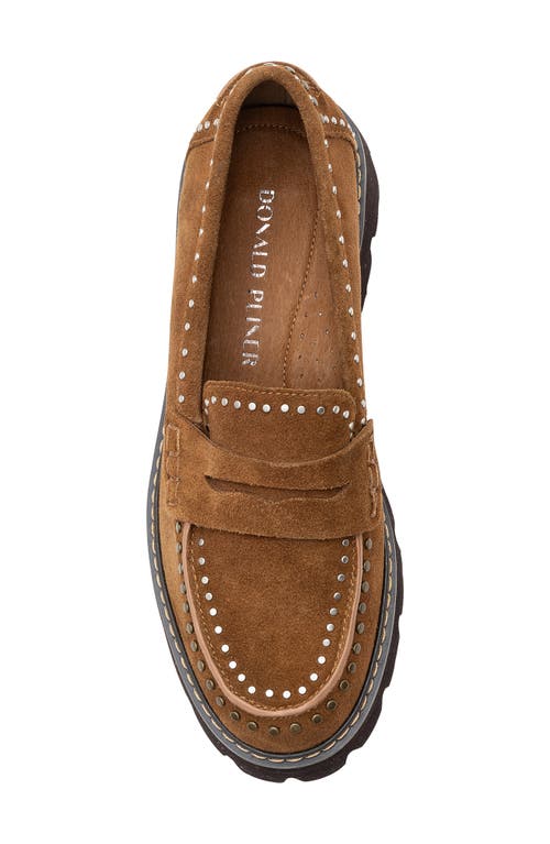 Donald Pliner Massy Platform Penny Loafer In Saddle