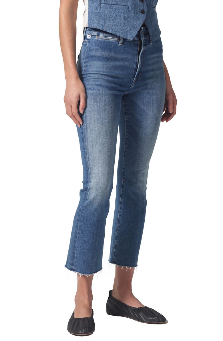 Citizens of Humanity Isola Raw Hem Crop Bootcut Trouser Jeans, Alternate, color, 