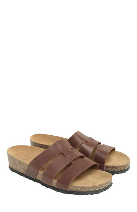 Triple Strap Low Wedge Mule