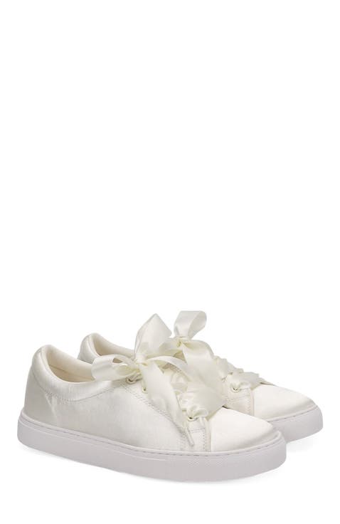 Lucy Satin Wedding Platform Sneakers