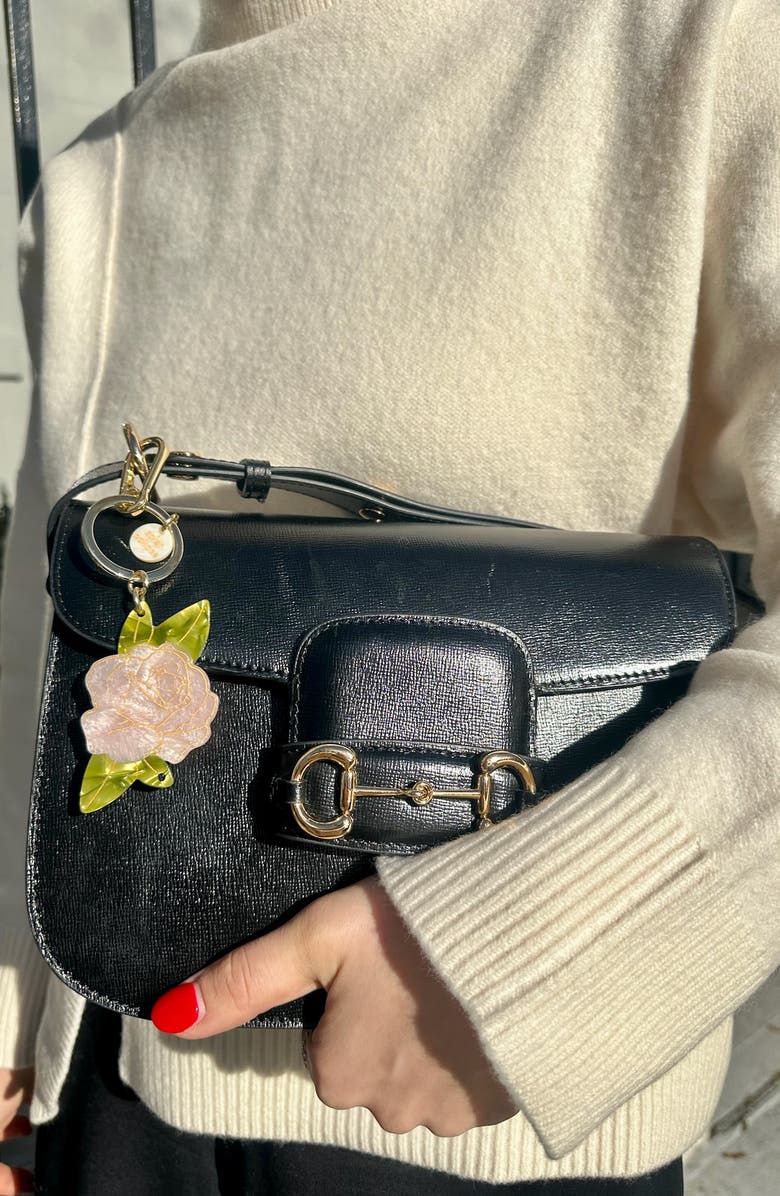 Solar Eclipse Rose Charm Key Chain, Alternate, color, 