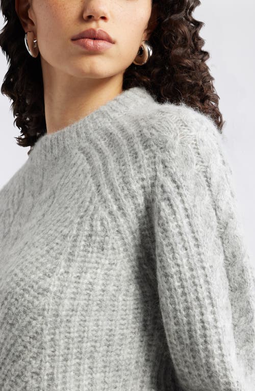 Nordstrom Cable Crewneck Alpaca Blend Sweater In Gray
