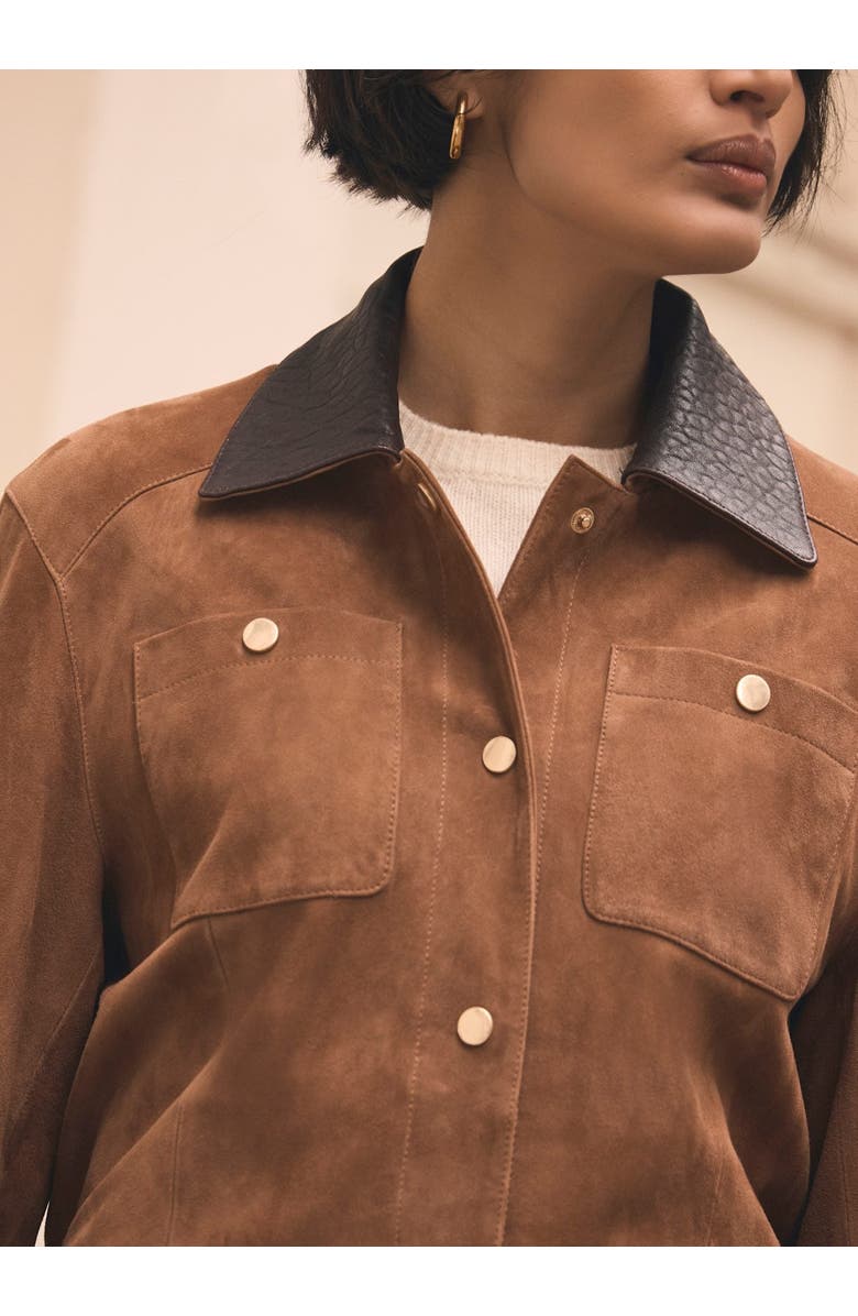 MINT VELVET Suede Barn Jacket, Alternate, color, Tan