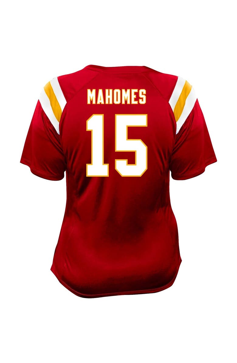 FANATICS Women's Fanatics Patrick Mahomes Red Kansas City Chiefs Plus Size Name & Number Raglan Lace V-Neck T-Shirt, Alternate, color, 