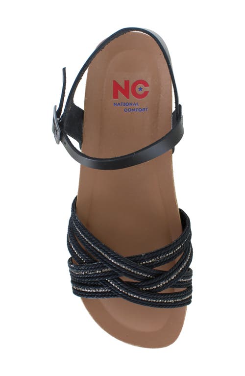 National Comfort Porto Sandal In Black Leather