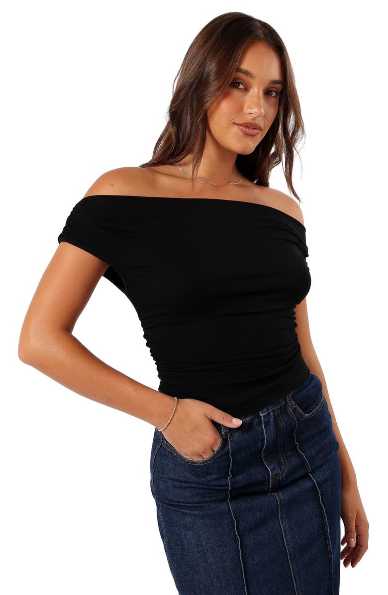 Petal & Pup Lanna Off the Shoulder Top, Alternate, color, Black