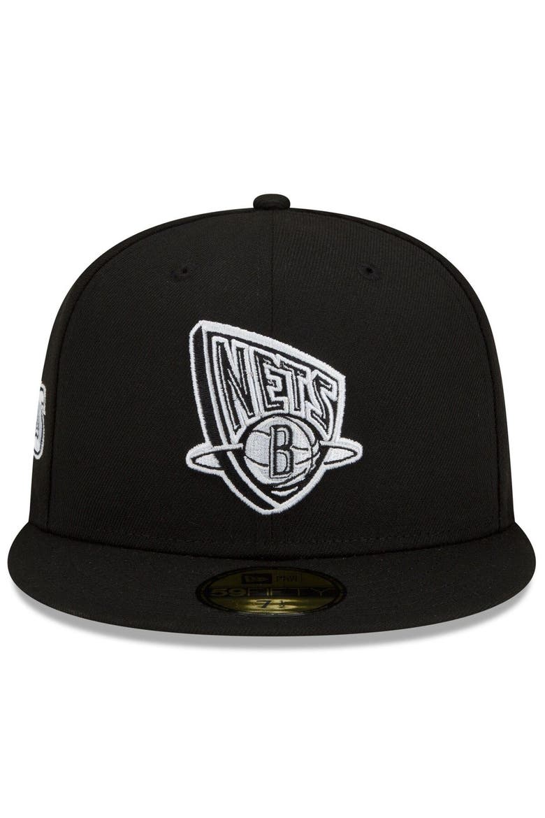 Men's New Era Black/White Brooklyn Nets 2021/22 City Edition Alternate 59FIFTY Fitted Hat, Alternate, color, Black
