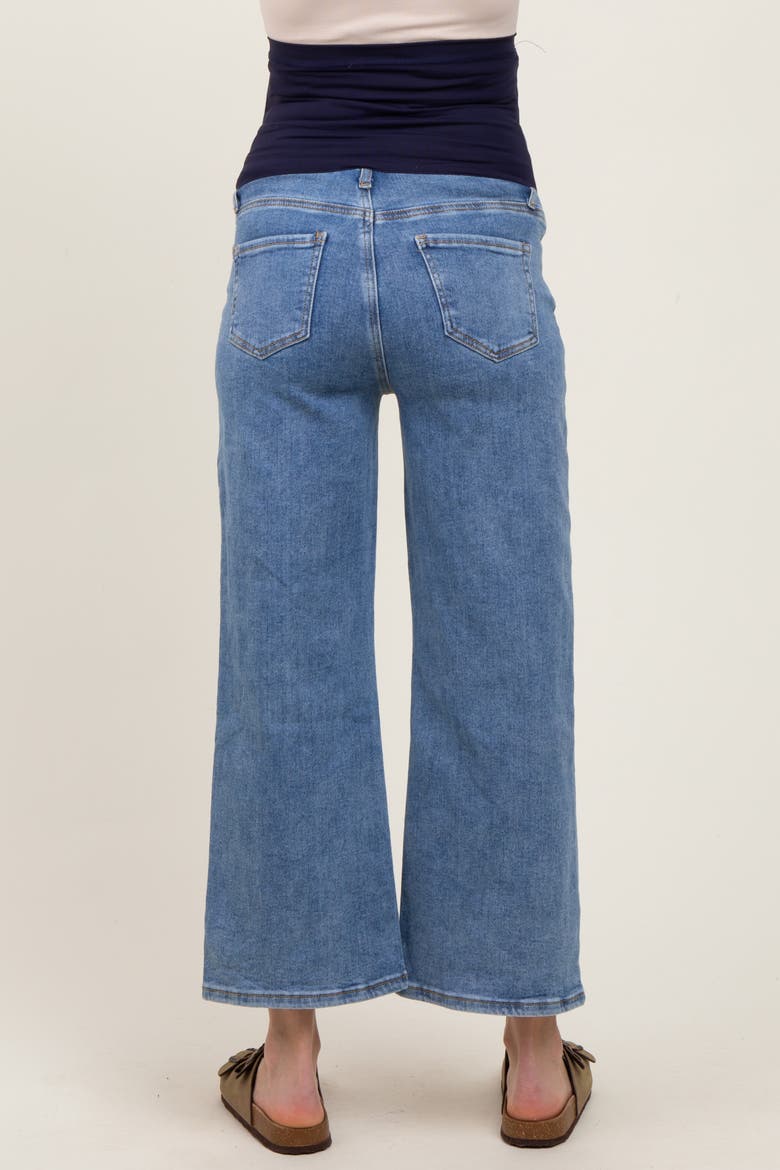 Wash Cropped Denim Maternity Jeans, Alternate, color, Blue