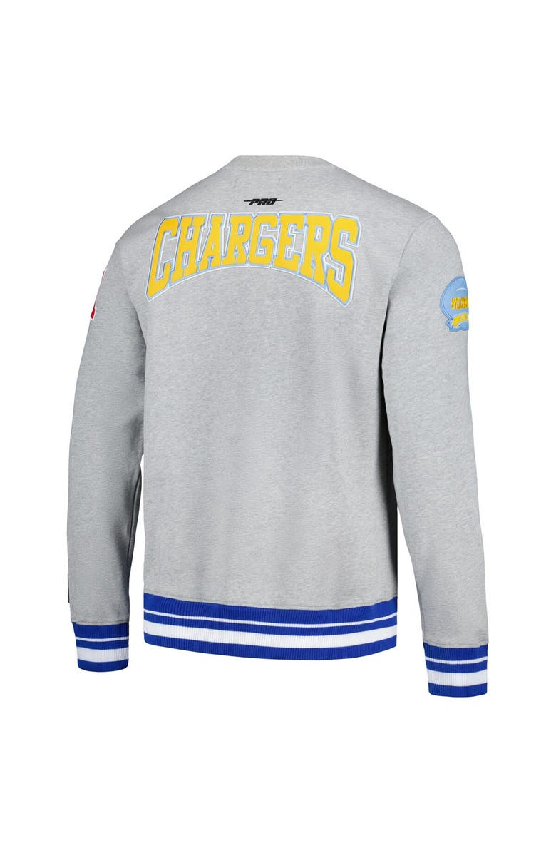 PRO STANDARD Men's Pro Standard Heather Gray Los Angeles Chargers Crest Emblem Pullover Sweatshirt, Alternate, color, Heather Gray