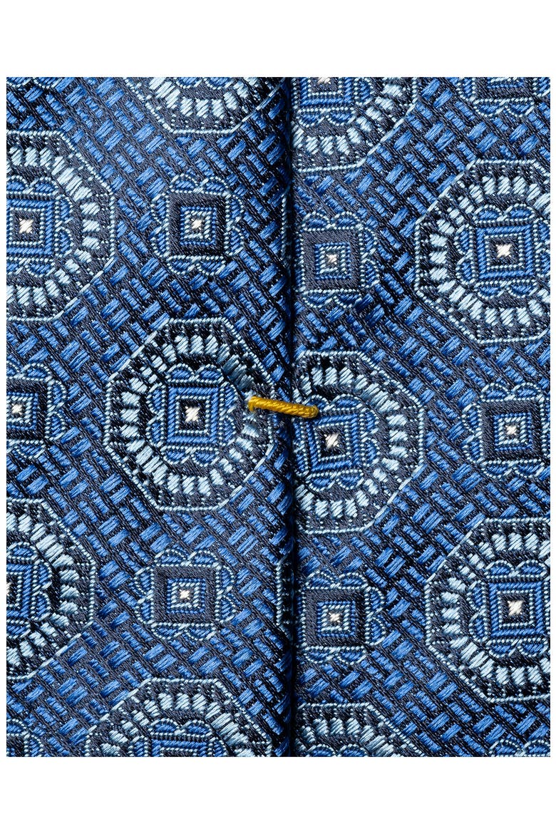 Medallion Silk Tie, Alternate, color, NAVY
