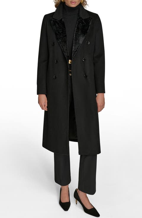 Tailored Double Breasted Wool Blend Coat