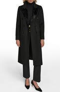 Donna Karan New York Tailored Double Breasted Wool Blend Coat