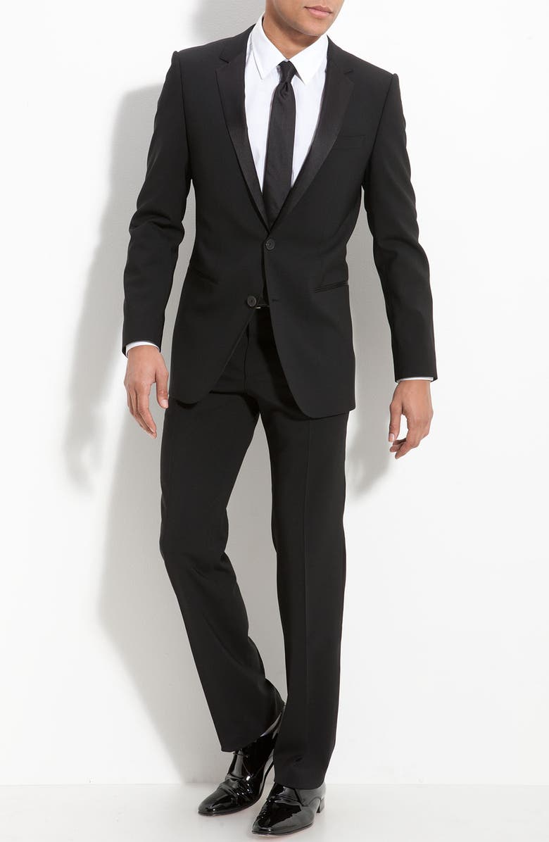 zzDNUHugo Boss HUGO 'Aikin Hollo' Trim Fit Wool Tuxedo, Main, color, 
