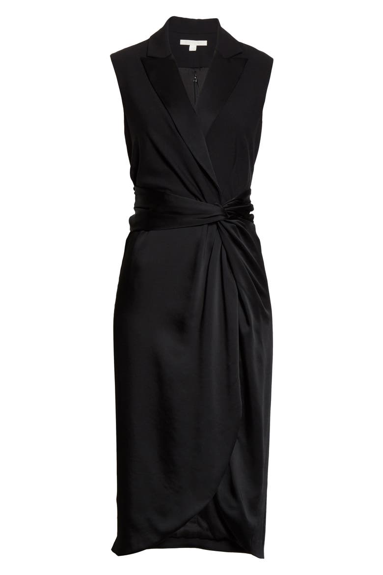 Jonathan Simkhai Twist Waist Dress, Alternate, color, BLACK