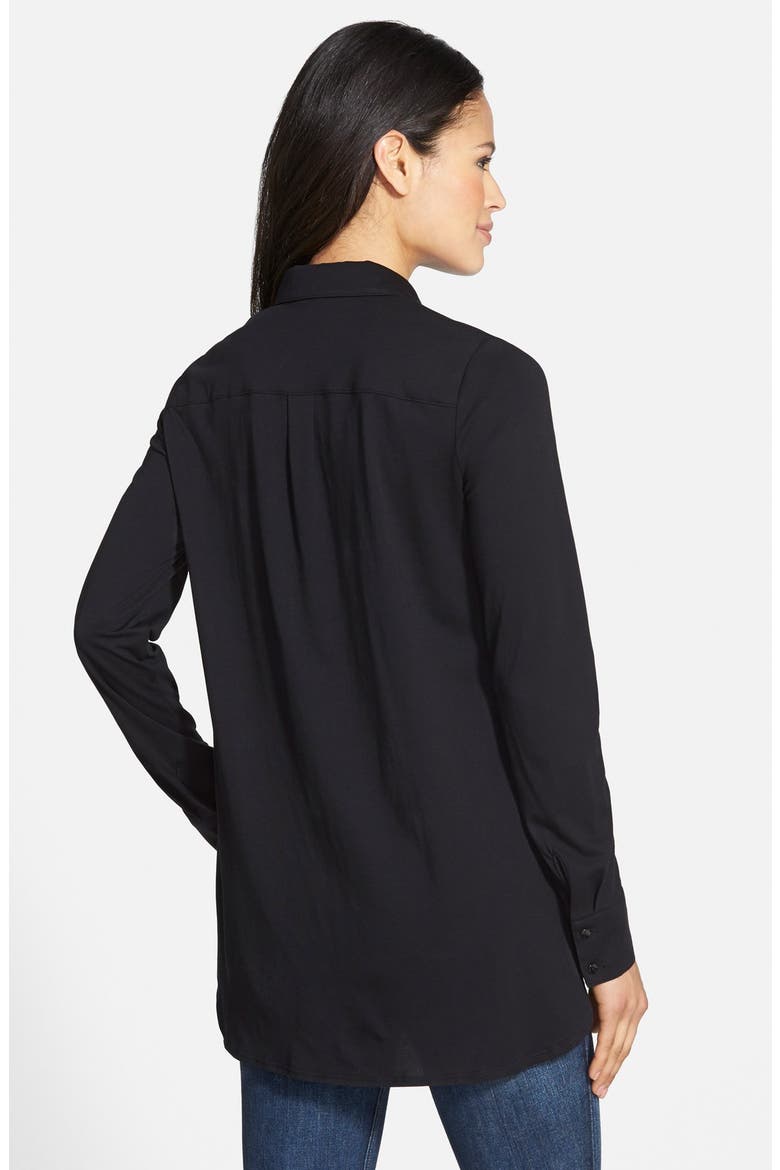 Organic Cotton Long Classic Collar Shirt, Alternate, color, BLACK