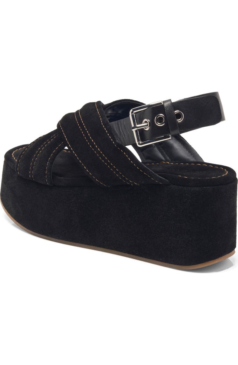 Free People Beach Party Platform Sandal, Alternate, color, Black Suede