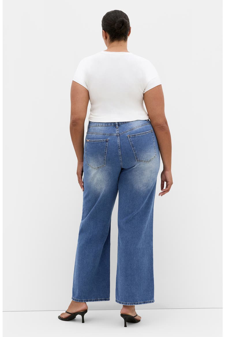 Harriet Ripped High Waist Wide Leg Jeans, Alternate, color, DENIM LIGHT