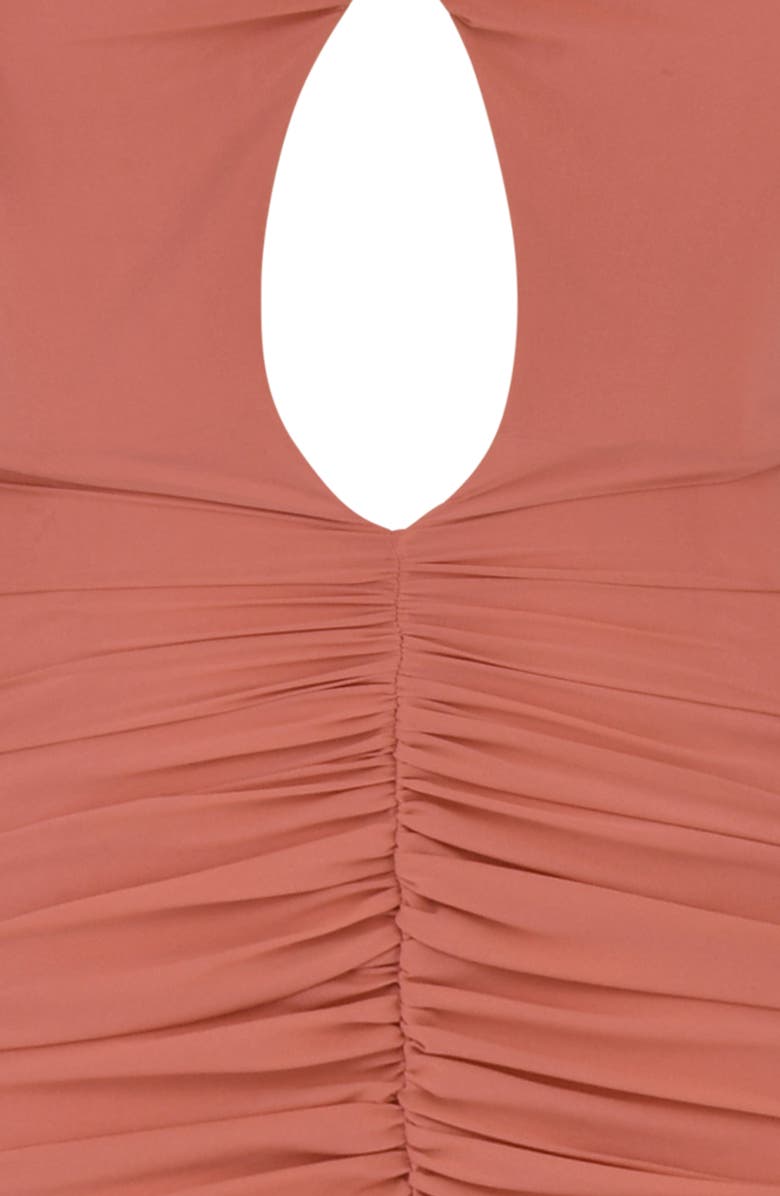 HOUSE OF CB Reine Long Sleeve Silk Blend Cutout Midi Dress, Alternate, color,