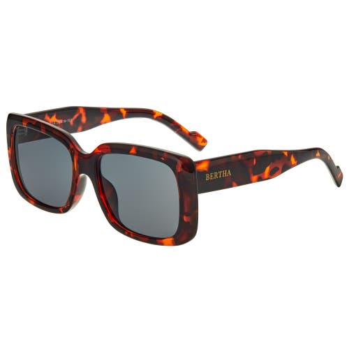 Shop Bertha Wendy Polarized Sunglasses In Tortoise/black