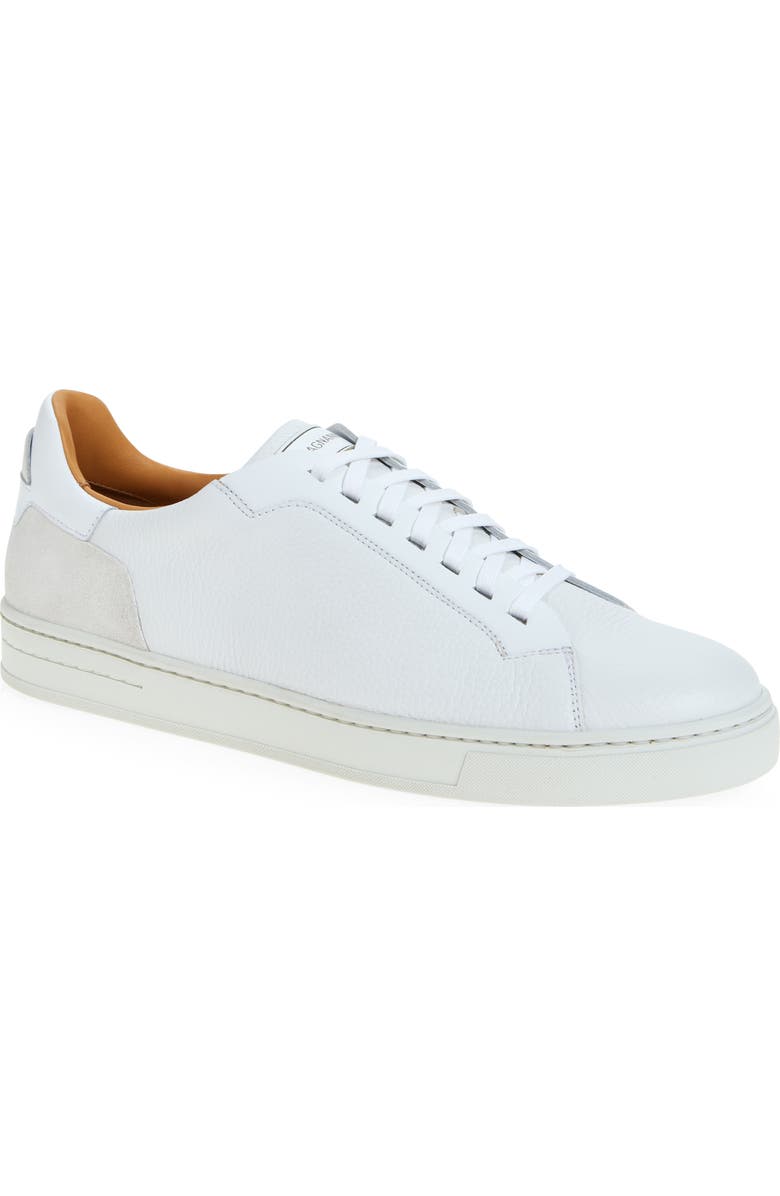 Magnanni Amadeo White Low Top Sneaker, Main, color, White