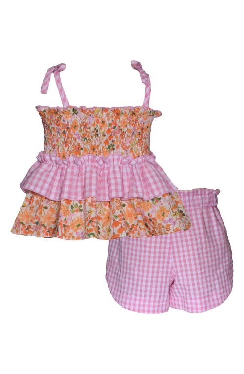 Shop Bonnie Jean Kids' Bow Shoudler Tank & Shorts Set In Pink
